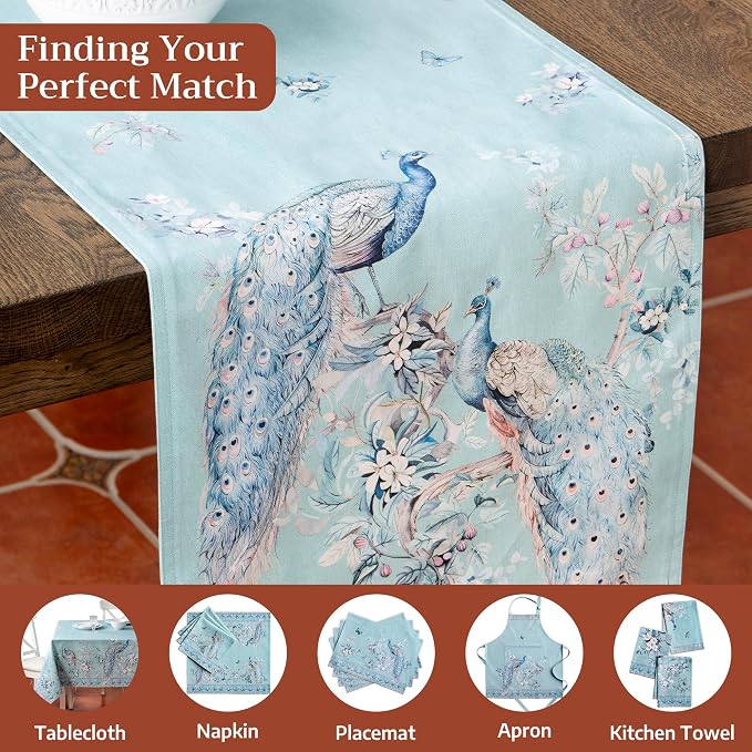 Maison d' Hermine Table Runner 100% Combed Cotton 14.5"x108" | Table Runners - Image 7