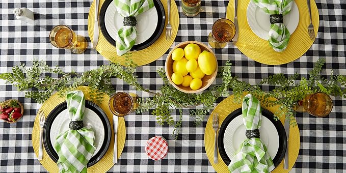 DII Checkered Tabletop Collection 100% Cotton, Machine Washable, Tablecloth - Image 7
