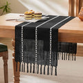 Braided Farmhouse Table Runner, Braided Black 13x48 Inch, Cotton Linen Table by Unknown