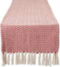 DII Woven Basic Tabletop Collection Chevron Table Runner, Tango Red by DII