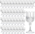 7OZ Plastic Wine Glasses, Reusable Vintage Goblets Unbreakable Drinking Glasses by Unknown