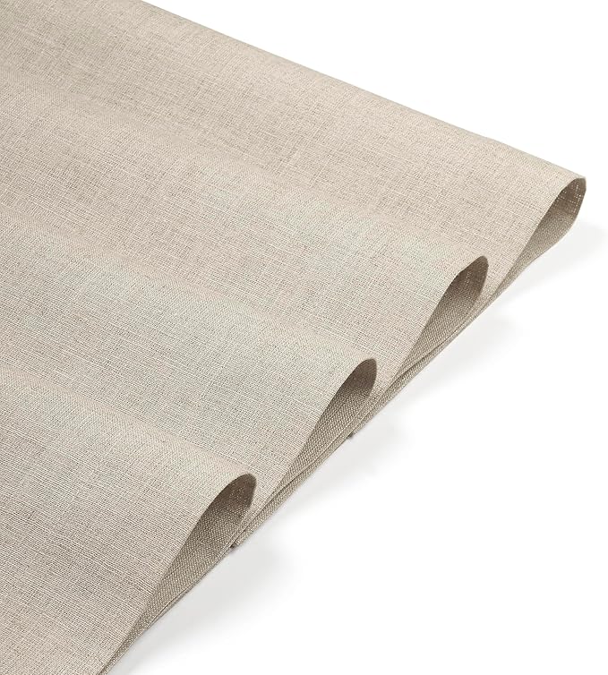 D'Moksha Homes Linen Natural Placemats Set of 4-100% Pure Linen Placemats 14 x 19 Inch for Valentines, Spring, Easter - Handcrafted and Machine Washable