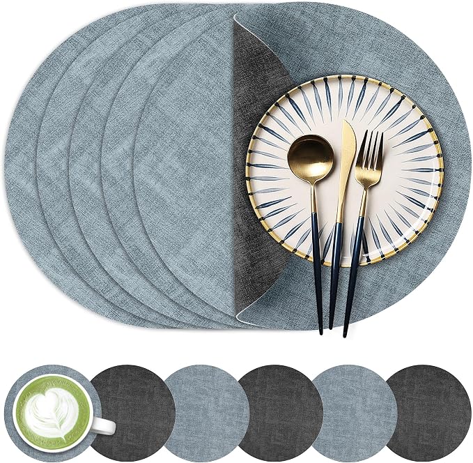Fyvva Placemats Set of 6, Stain & Scratch Resistant, by Fyvva