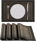 SHACOS Woven Vinyl Placemats Set of 4 Wipe Clean Place Mats by SHACOS