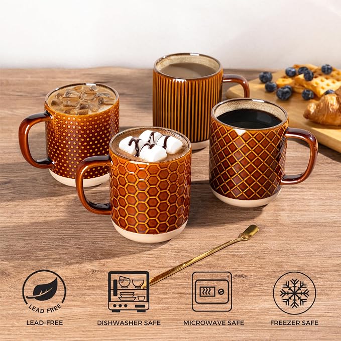 GBhome Coffee Mugs Set of 4, 16 oz Coffee Cups - Image 5