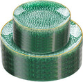 Rubtlamp 60 Green Plastic Plates, Hammered Clear and Gold Disposable Plates Include 30 Dessert Platos, 30 Dinner Platos for St. Patrick's Day