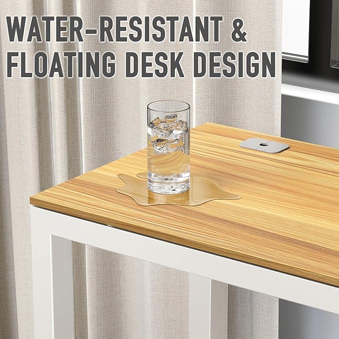 SHW 55-Inch Commercial-Grade Office Computer Desk, Oak