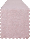 Pink Cotton Table Runner Farmhouse Scallop Style | Valentine's, Decorative by Winotic