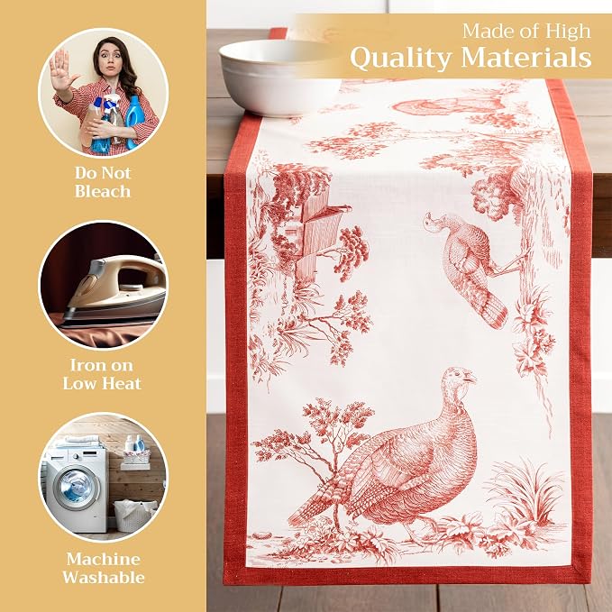 Maison d' Hermine Table Runner 100% Cotton 14.50" x 72" | Table Runners 72 - Image 3
