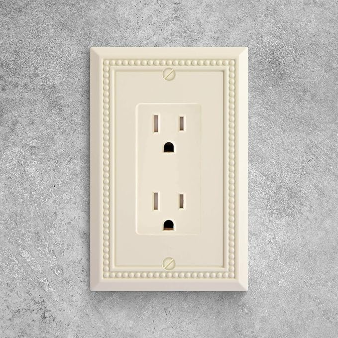 Henne Bery Sunken Pearls Heavy Duty Switch Plate/Wall Plate/Outlet Cover (Single Decorator 3PK, Light Almond)