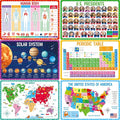 6 Pack Placemats for Kids, Non-Slip Washable, Reusable Universe, Periodic Table by SpriteGru
