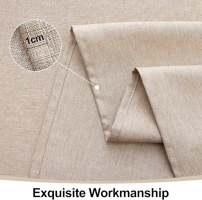 Smiry Rectangle Table Cloth Linen Textured, Waterproof Spillproof Anti-Wrinkle Burlap Tablecloth, Washable Decorative Fabric Table Cover for Dining, Party, Banquet, 60 x 102 Inch, Linen