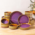 Ceramic Dinnerware Set for 8, 24-Piece Plates and Bowls Set | Lightweight by TheTerra