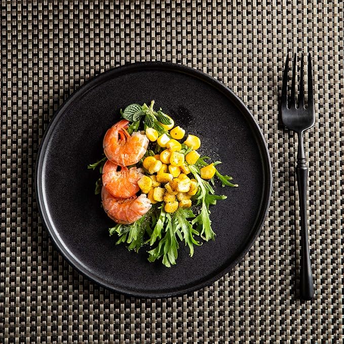 AmorArc Stoneware Dinner Plates Set of 4, 10.5 Inch Reactive Matte Glaze Ceramic Plates Set, Modern Dinnerware Dish set for Kitchen, Microwave, Dishwasher Safe, Scratch Resistant.