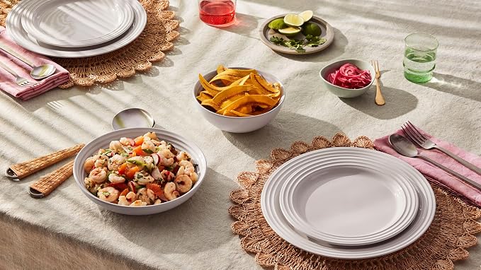 Le Creuset Stoneware Set of 4 Pasta Bowls, 8.5" each, Sea Salt - Image 6
