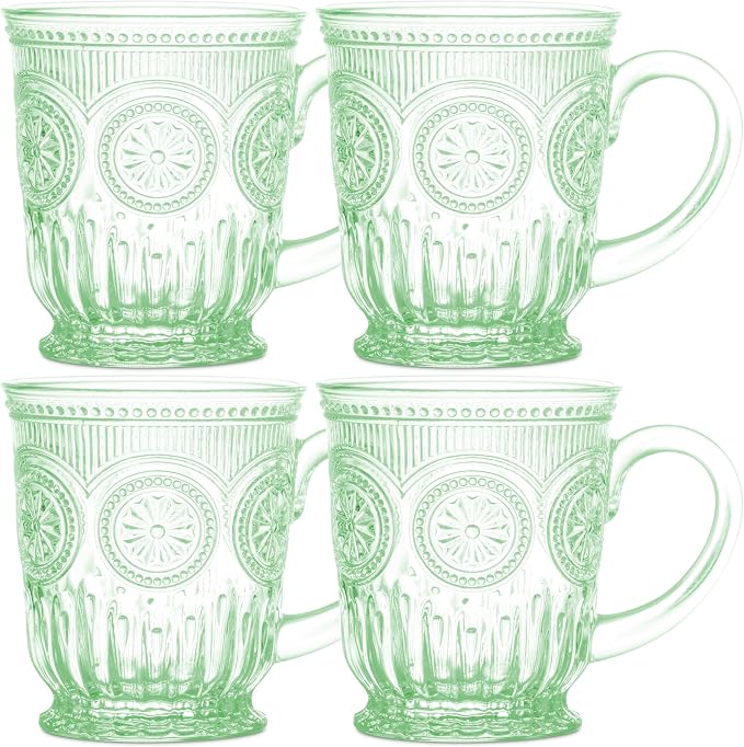 Green Glass Coffee Cups by Yungala