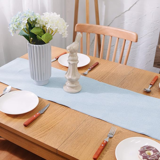 12 x 36 Inch Long Handmade Soft Faux Linen Table Runner - Image 4