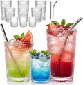 CycleMore 12Pc SunFlower Drinking Glasses, 15oz + 12oz + 4oz Clear Cup | Bar by CycleMore