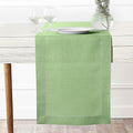 D'Moksha Homes Linen Sage Green Table Runner 36 Inches - 100% Pure Linen Small Table Runner 14 x 36 Inch Ideal for Dresser, Coffee Tables, Spring, St Patricks Day, Easter - Classic Hemstitch