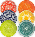 Dinner Plates - Mismatched Colorful Dinnerware Set of 6 - Fun Decorative Cute by Annovero
