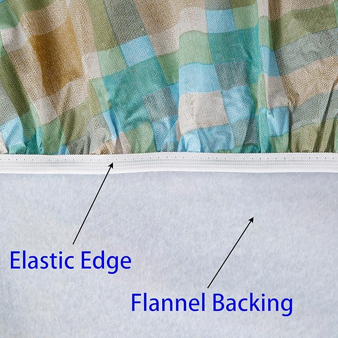 Walrus Round Vinyl Fitted Tablecloth with Flannel Backing Elastic Edge Design Table Cover Waterproof Oil-Proof PVC Table Cloth Stain-Resistant Best for 32"-36" Round