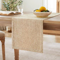 Burlap Style Farmhouse Table Runner, 14x60 Inches Oatmeal Beige | Thick Durable by ZEEMARTONLINE