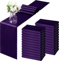 Horbaunal 24 Pack Purple Satin Table Runner 12 x 108 Inch | Smooth Table Runners by Horbaunal