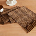 Macrame Style Boho Table Runner, 12x72 Inch Caramel | Woven Boho Table Runner by ZEEMARTONLINE
