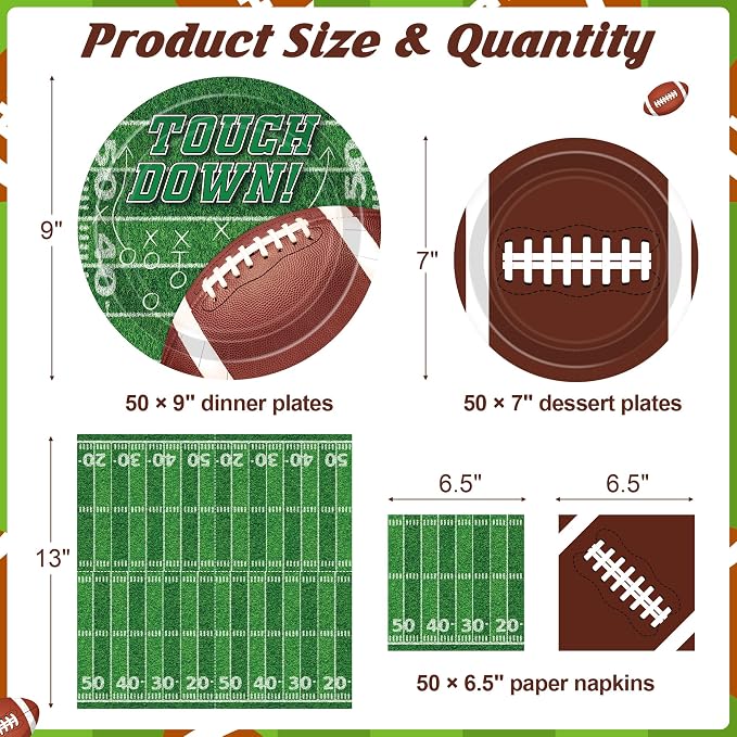 Football Party Supplies Set - Image 2