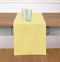 Solino Home Cotton Linen Dining Table Runner Yellow Hemstitch, 14 x 108 in | by SolinoHome