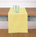 Solino Home Cotton Linen Dining Table Runner Yellow Hemstitch, 14 x 120 in | by SolinoHome