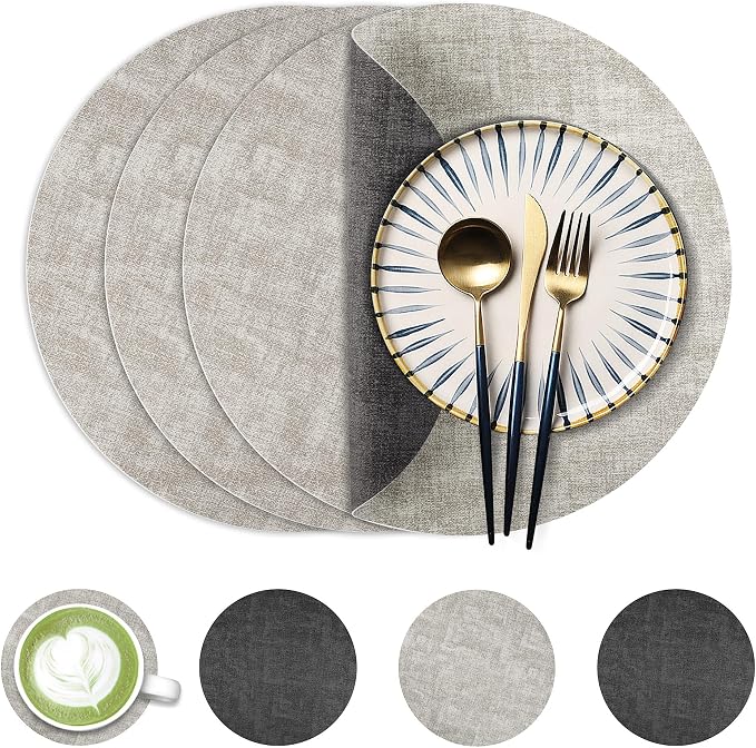 Fyvva Placemats Set of 4, Stain & Scratch Resistant, by Fyvva