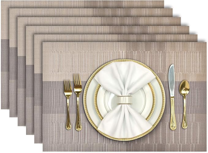 Aofmee Placemats, Placemats Set of 6, Heat Resistant Place Mats, Washable PVC by Aofmee