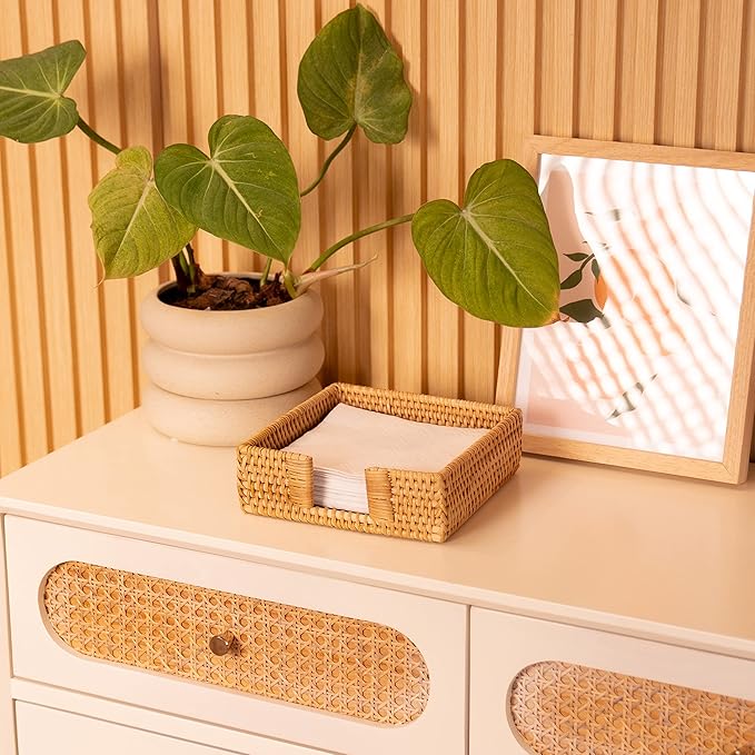 Rattan Napkin Holder Square, Napkin Holders - Image 5