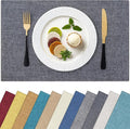 Homaxy Cloths Placemats for Dining Table Set of 6, Heat Resistant Washable Cotton Linen Blend Table Mats, Easy to Clean Place Mats for Indoor Outdoor Party Kitchen Decoration, 13" x 19", Charcoal Gray