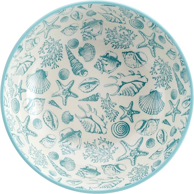 Pfaltzgraff Venice Set of 2 Pasta Bowls, 8 Inch, Teal and White - Image 6