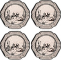 Karma, 8.75 inches Melamine Salad Plates Set of 4, Reusable Dishwasher Safe by KarmaGifts