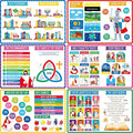 6 Pack Placemats for Kids, Non-Slip Washable Table Mats, Reusable Bible Themed by SpriteGru