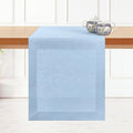 D'Moksha Homes Linen Powder Blue Table Runner 108 Inches Long - 100% Pure Linen Dining Table Runner 14 x 108 Inch for Spring, Easter - Machine Washable