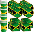 Jamaican Flag Jamaica Birthday Party Supplies Set Plates Napkins Cups Tableware Kit for 16