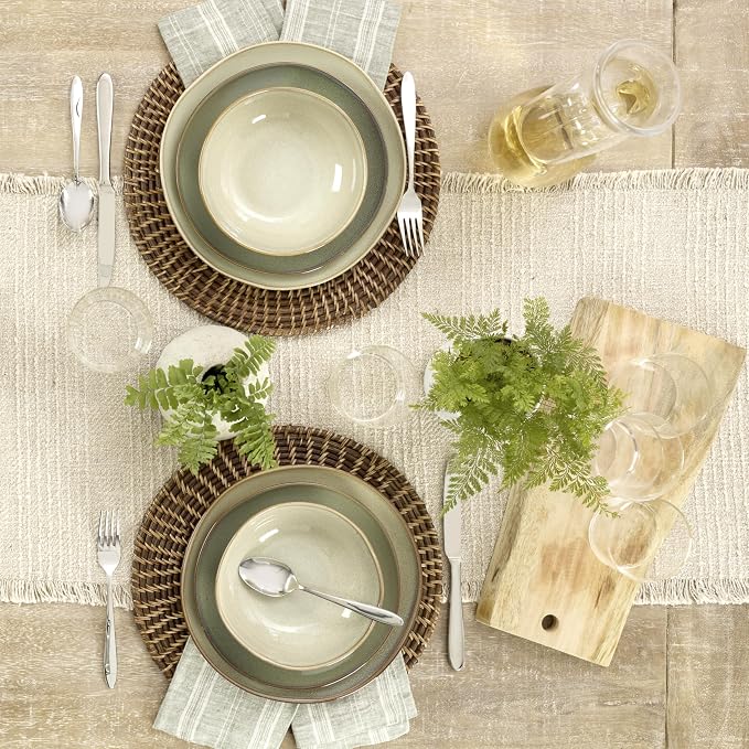 Oneida 897205 Organic Shades 12-Piece Dinnerware Set, Sage Green - Image 14