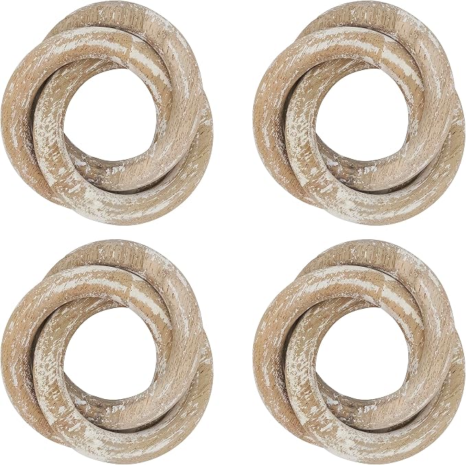 Saro Lifestyle Wooden Interlock Napkin Rings - Image 2