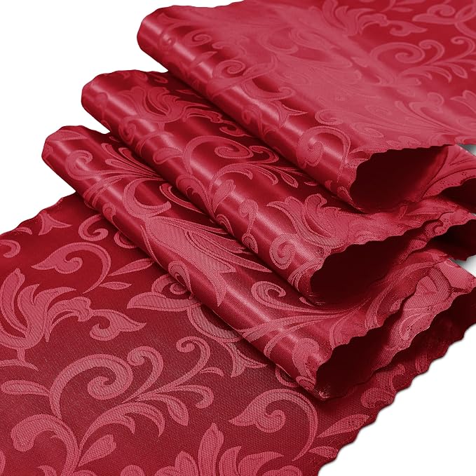 RUDONG M Satin Table Runners, 12 x 108 Inch, 2 Pack | Long Silky Damask - Image 7