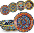vancasso Pasta Bowls Set of 4, 42oz Ceramic Salad Serving Bowls, Bohemian | by vancasso