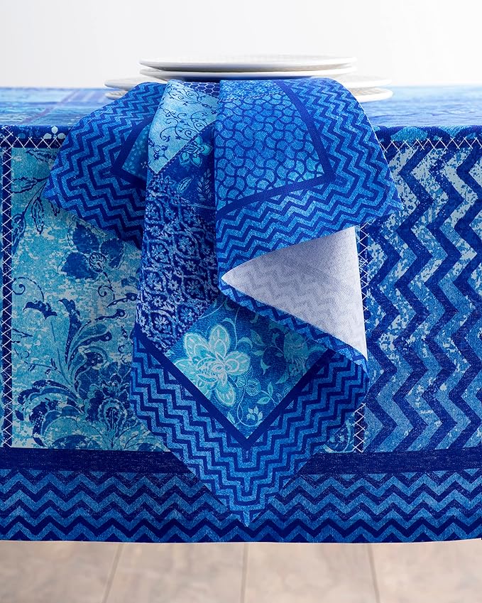 Maison d' Hermine Cloth Napkins Set of 4 100% Cotton Everyday Reusable Square Napkins Cloth Washable Dinner Party Wedding Restaurant Valentines Day Decorations Spring/Summer (Indigo Love, 20" x 20")