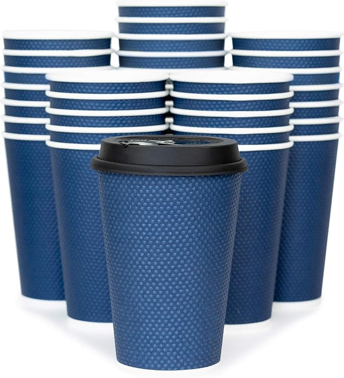 Disposable Coffee Cups With Lids - 12 oz Togo Coffee Cup With Lid. To go Travel by Glowcoast