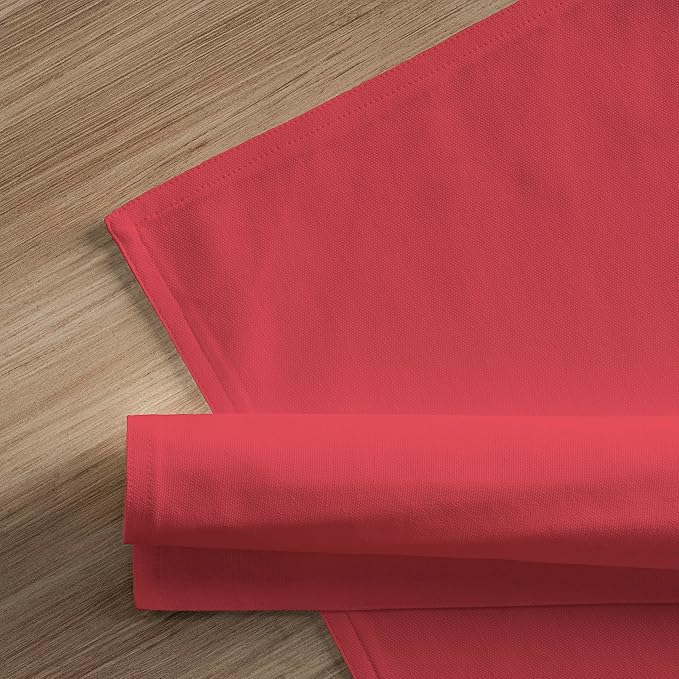 Calicot Placemats Set of 6 100% Cotton Washable Cloth Place Mats, Reusable Table Mats for Spring/Summer & Thanksgiving Christmas Decorations Kitchen Dining Party Wedding (Tomato Red, 13" x 19")