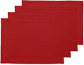 Solino Home Linen Red Placemats Set of 4-100% Pure Linen Placemats 14 x 19 Inch for Valentines, Winter - Fete
