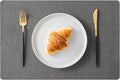 Jovono Faux Leather Placemats Set of 4, Waterproof Washable Table Mats, Easy-Clean Heat Resistant Kitchen Vinyl Place Mat for Dining Table, Restaurant, Indoor, 17.8"x11.8", Gray