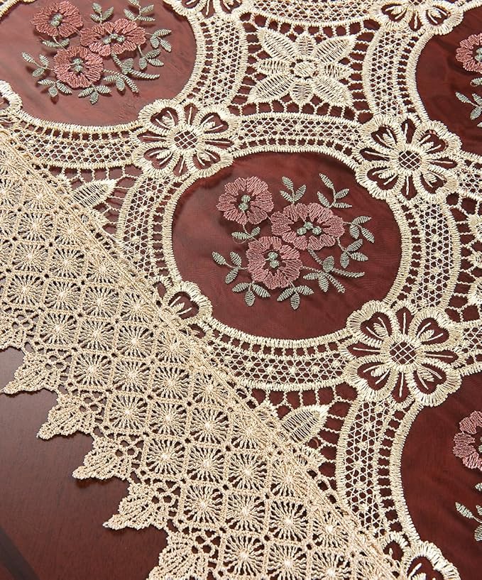 Vintage Beige Lace Table Runner 16 × 84 Inch - Image 2
